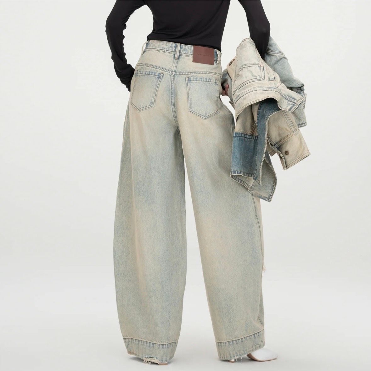 【残り一点】Washed Denim Deconstructed Cargo Jeans