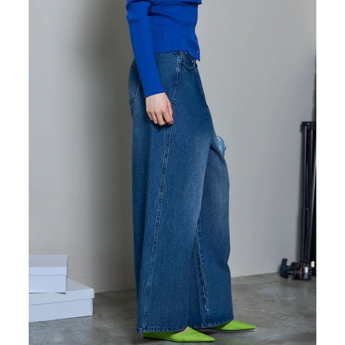 【残り一点】2way Asymmetry Tuck Denim