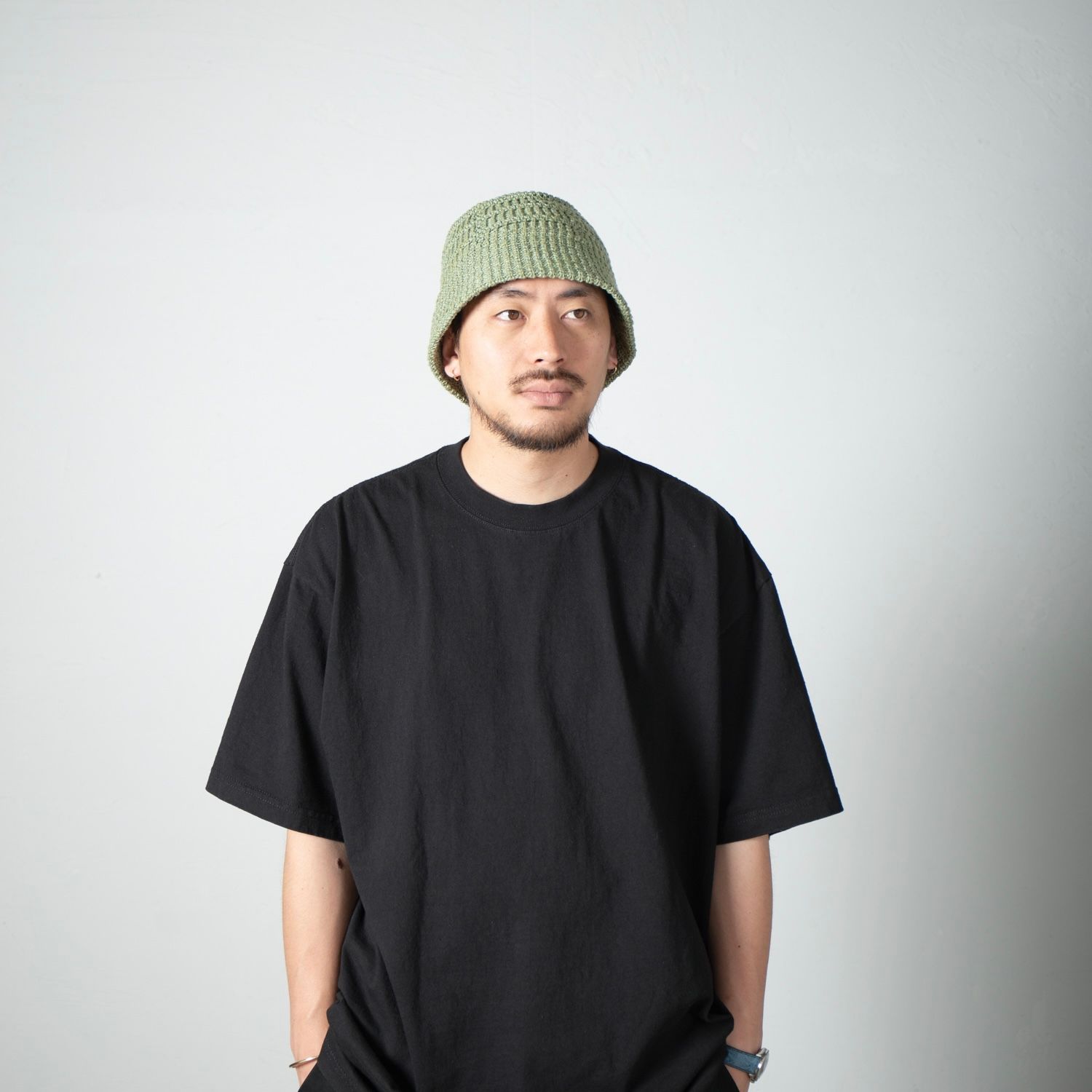 【残り一点】Mesh Line Knit Bucket Hat