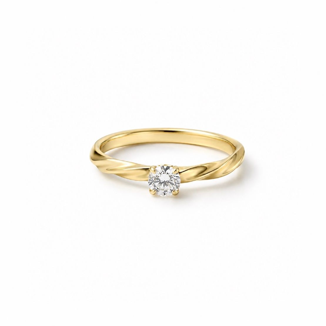 【お取り寄せ注文可能】Half Twist Ring W / Dia(K18 YELLOW GOLD)