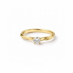 【お取り寄せ注文可能】Half Twist Ring W / Dia(K18 YELLOW GOLD)