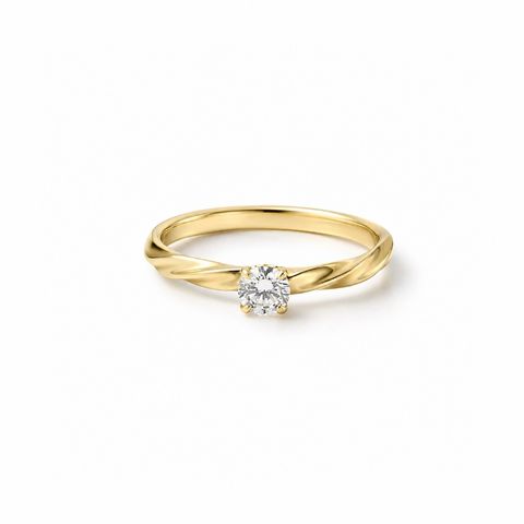 【お取り寄せ注文可能】Half Twist Ring W / Dia(K18 YELLOW GOLD)