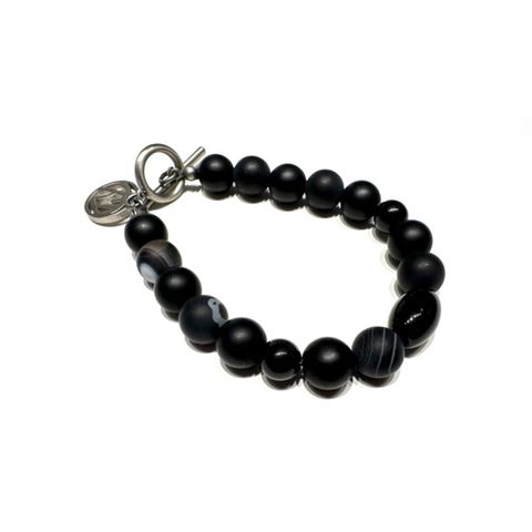 【残りわずか】Single Juzu Bracelet(SILVER×BLACK)