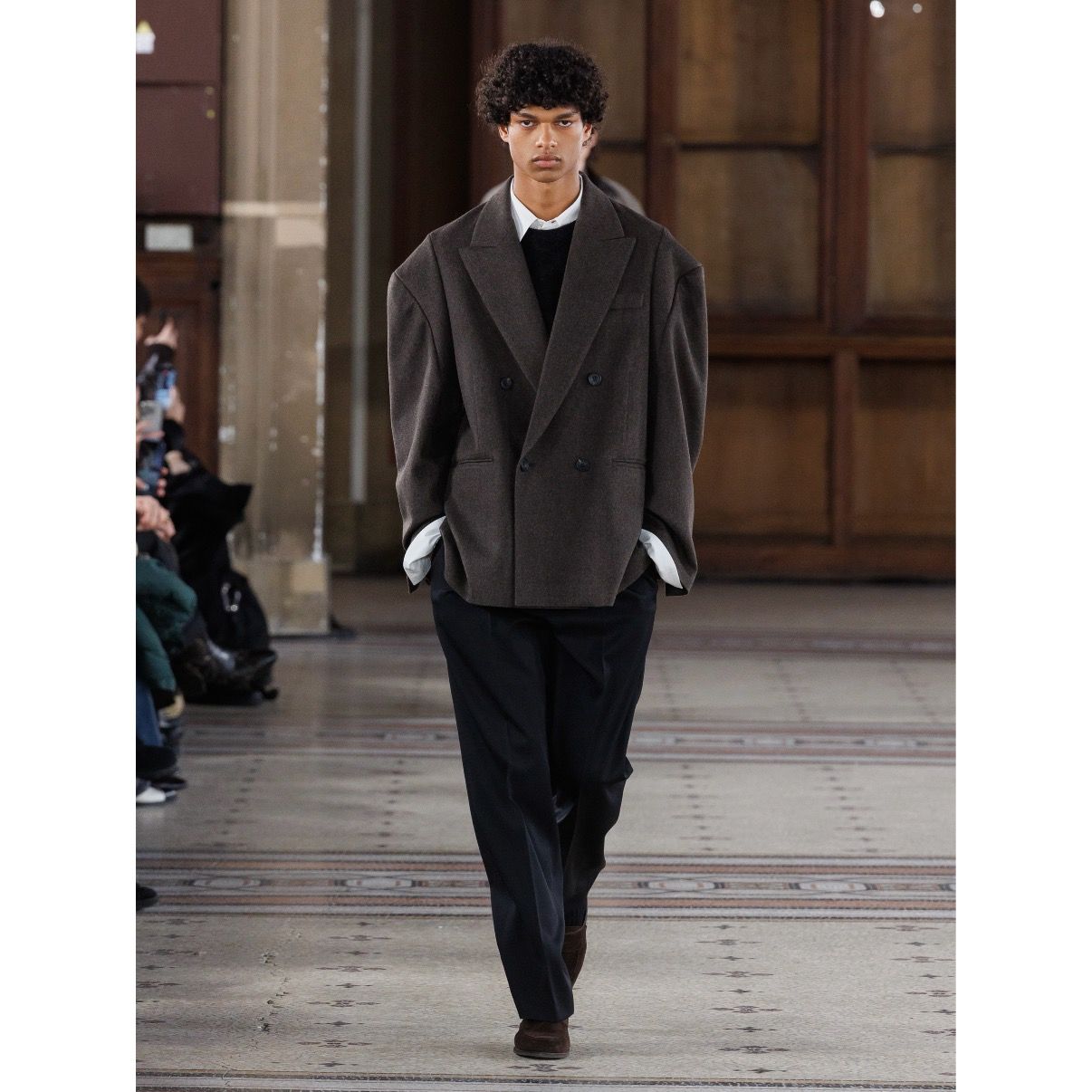【残り一点】Deformed Shoulder Double Breasted Jacket(LORO PIANA WOOL DOESKIN)