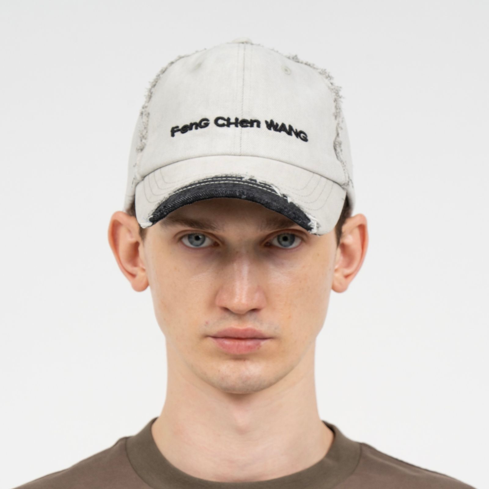 Feng Chen Wang - 【残り一点】Grey Denim Sanding Finishing Cap 