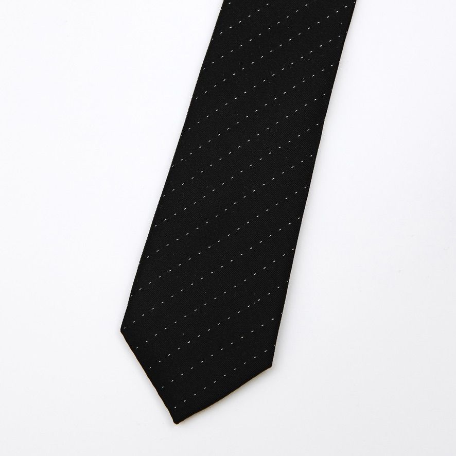 【残り一点】Striped Silk Tie(BLACK)