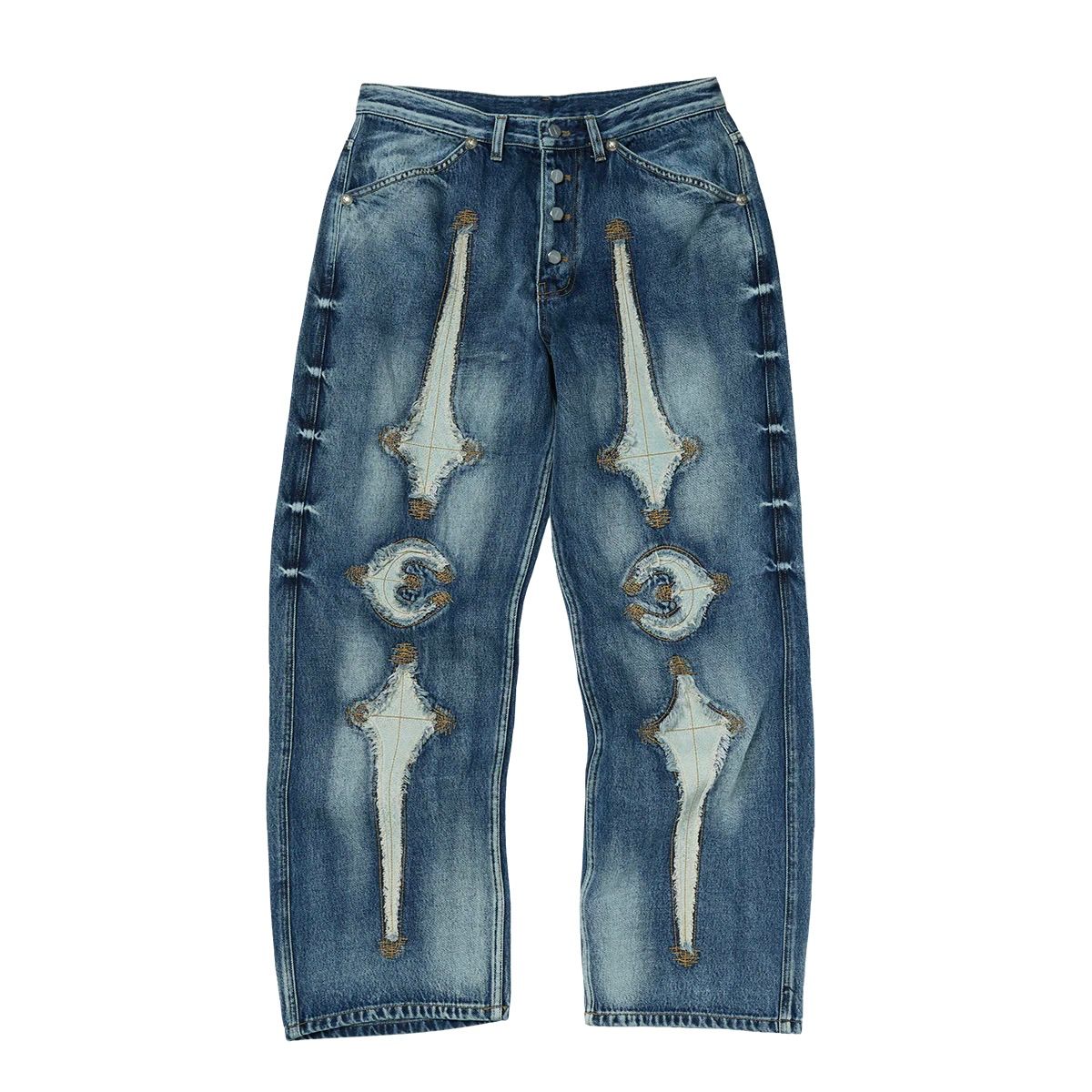 【残り一点】TC Bone Leather Denim Pants