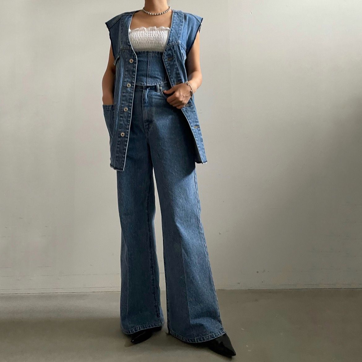 【残り一点】Vintage Like Denim Vest Jacket