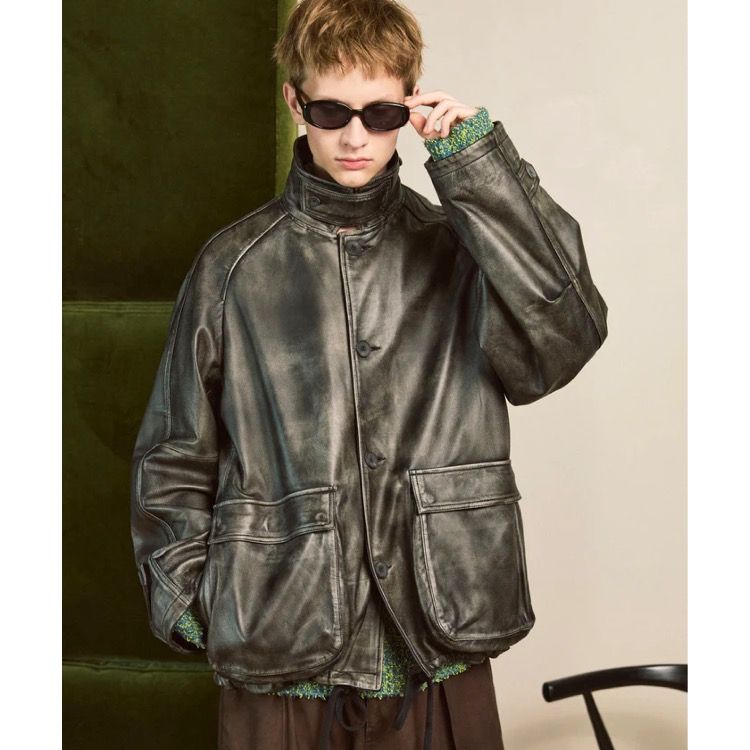 【残り一点】Sheep Leather Front Button Single Blouson