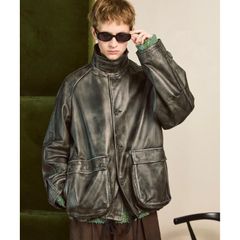【残り一点】Sheep Leather Front Button Single Blouson