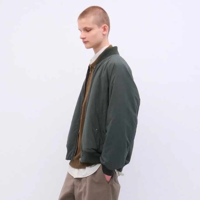 【残り一点】Fibril Nylon Satin Flight Jacket