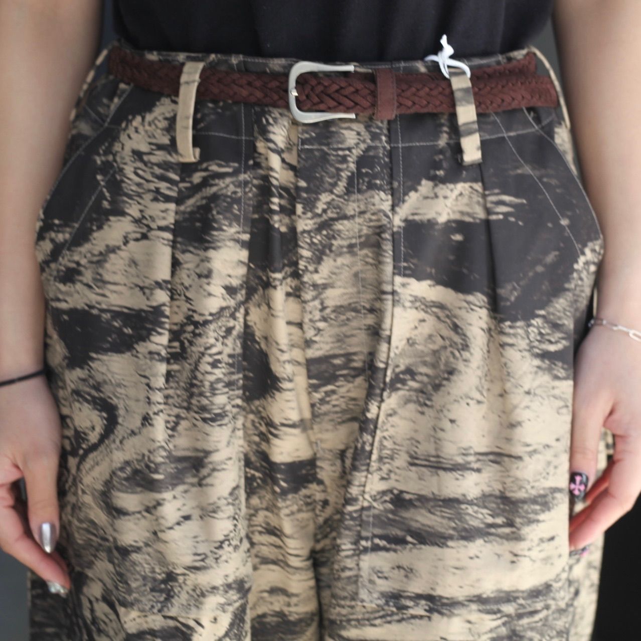 【残り一点】Photo Printed Cotton 1Tuck Baker Pants