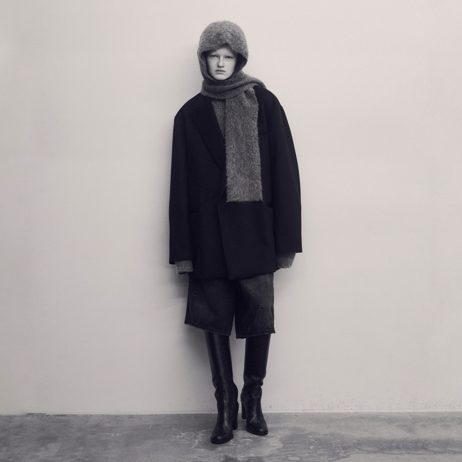 【残りわずか】Wool/Alpaca Milled Knit Balaclava