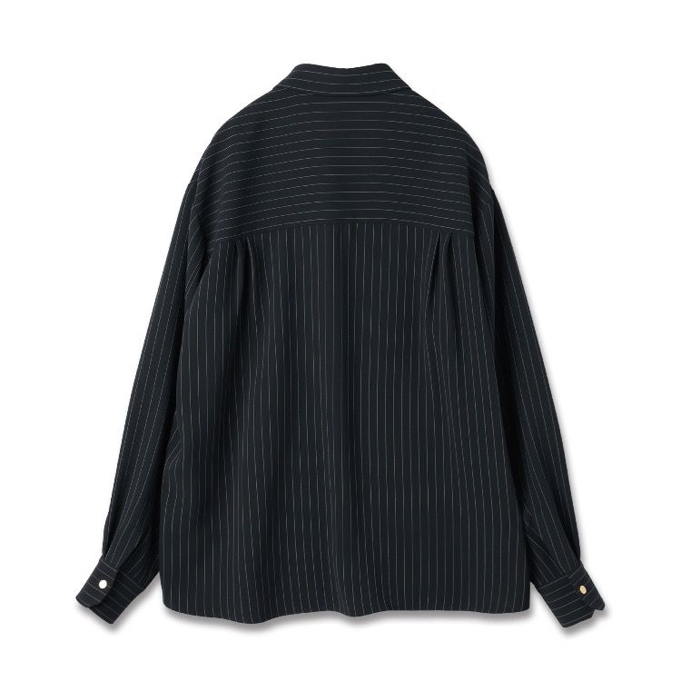 CULLNI - 【残り一点】Stripe Double Cloth Zip Up Shirt