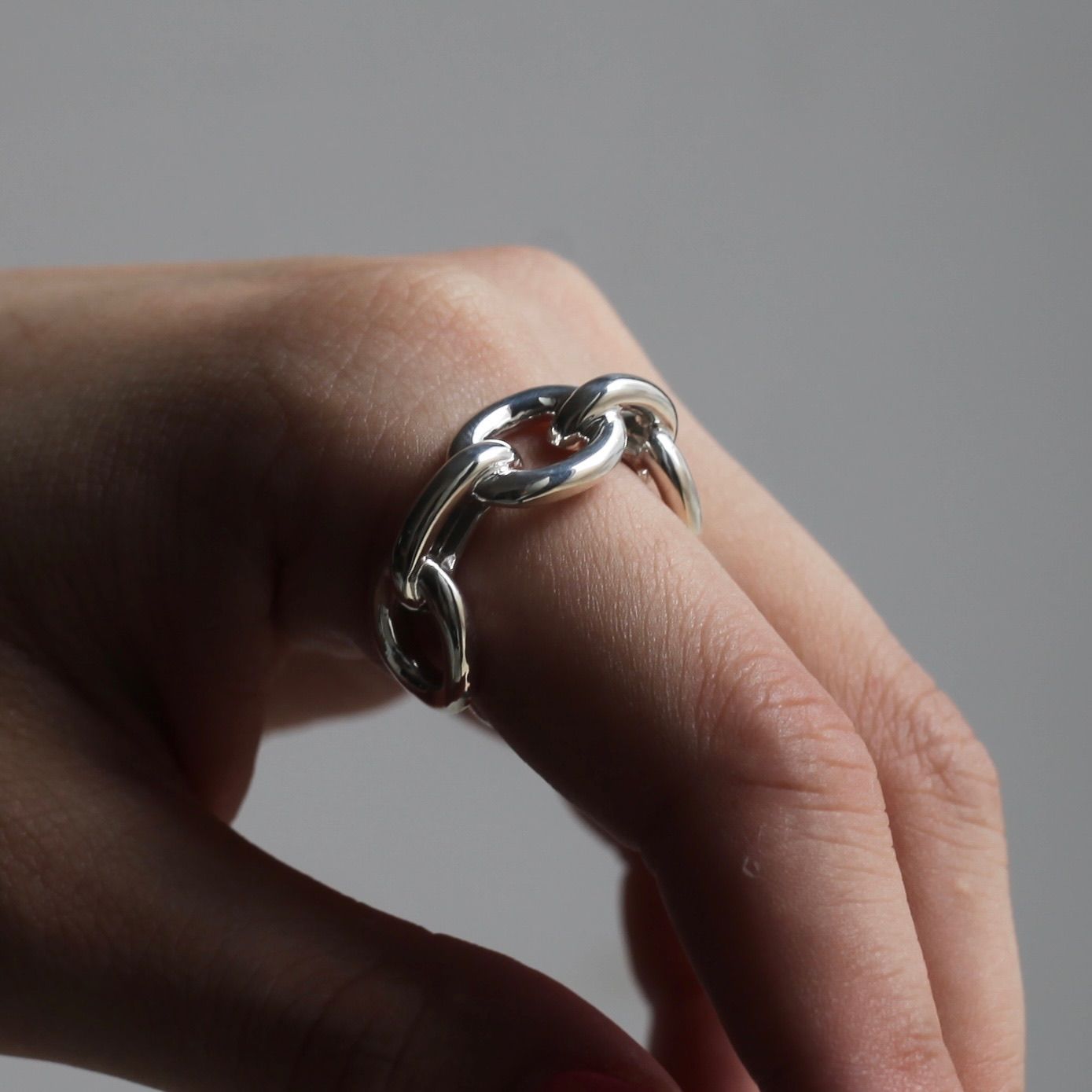 【残り一点】Oval Link Ring(SILVER)