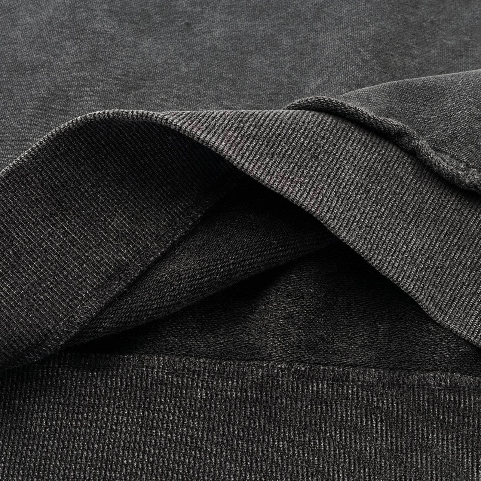 【残り一点】Washed Stand Collar Top with Denim Trim