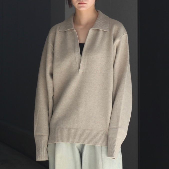 【残りわずか】Extra Fine Wool Knit Skipper LS