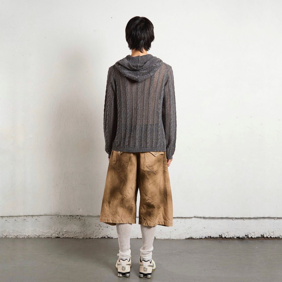 NVRFRGT - 【残り一点】Semi Sheer Cable Knitted Button Up