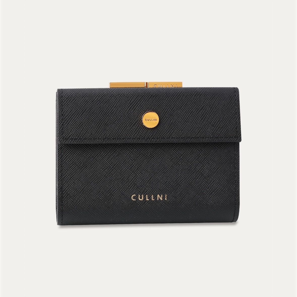 【残り一点】Leather Flap Mini Wallet with A Clasp