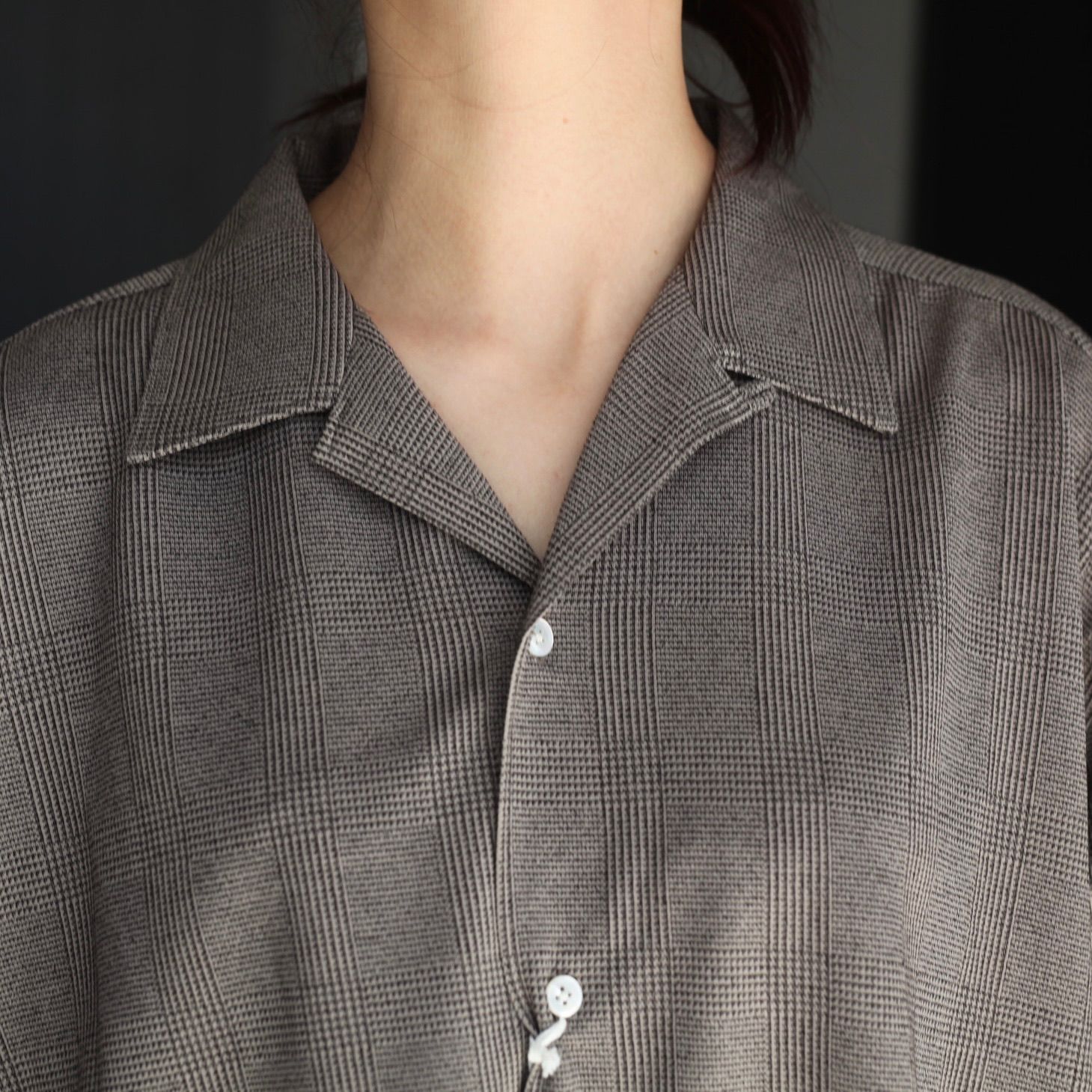 【残り一点】28G Loop Yarn Glen Check Ether Shirt