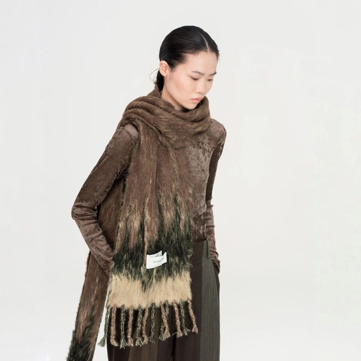 【残り一点】Gradient Jacquard Knit Scraf