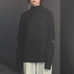 【残り一点】High Neck Cotton Logo Knit with Damaged(HIGH GAUGE RIB KNIT)