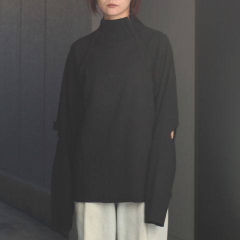 【残り一点】High Neck Cotton Logo Knit with Damaged(HIGH GAUGE RIB KNIT)