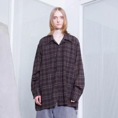 【残り一点】シアーコットンオープンカラーL/Sシャツ