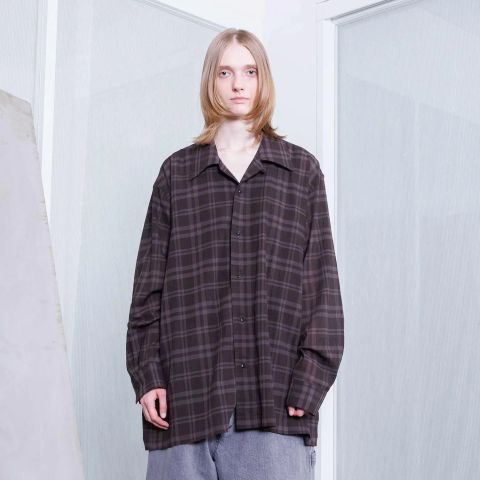 【残り一点】シアーコットンオープンカラーL/Sシャツ