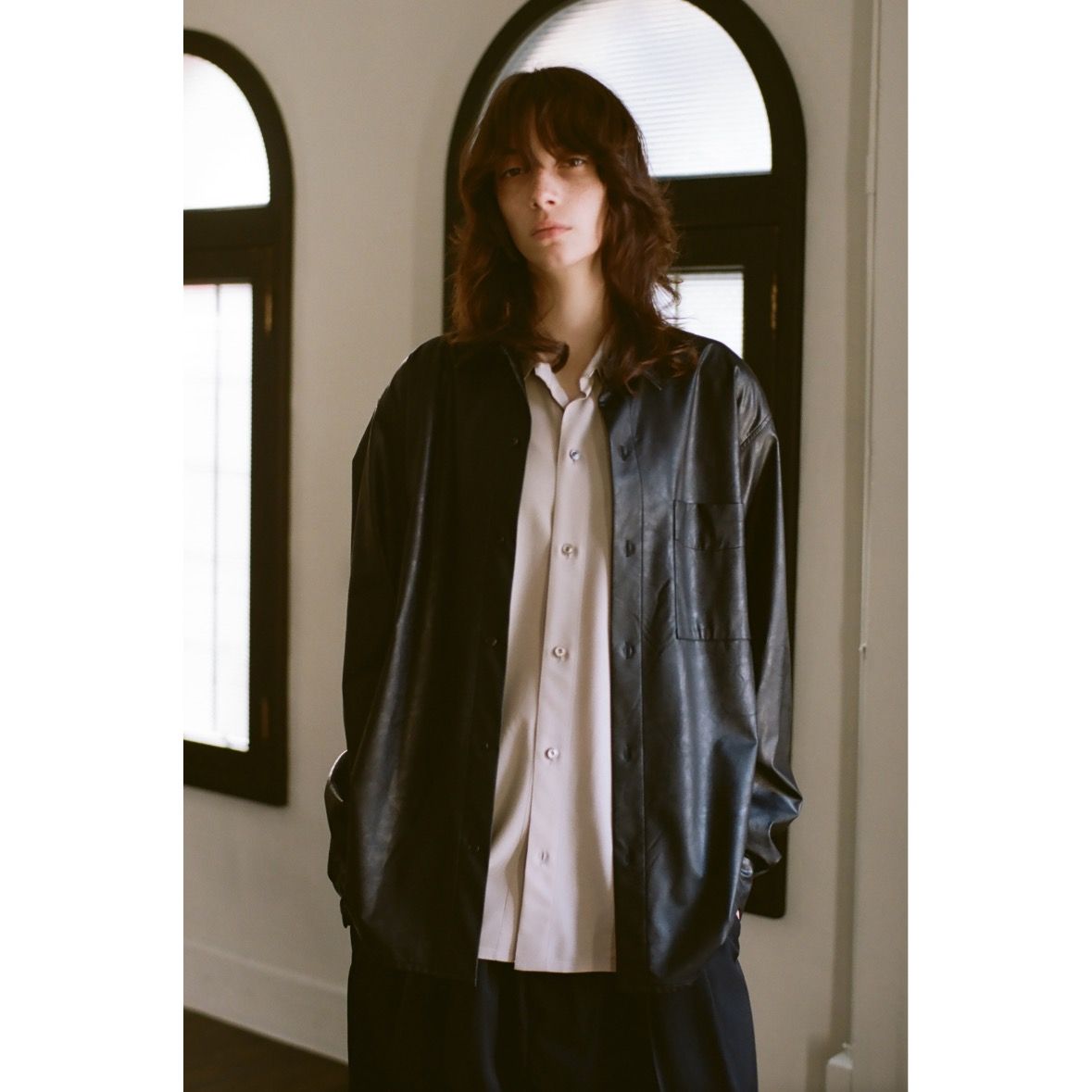 【残り一点】Shadow Black Regular Collar Shirt