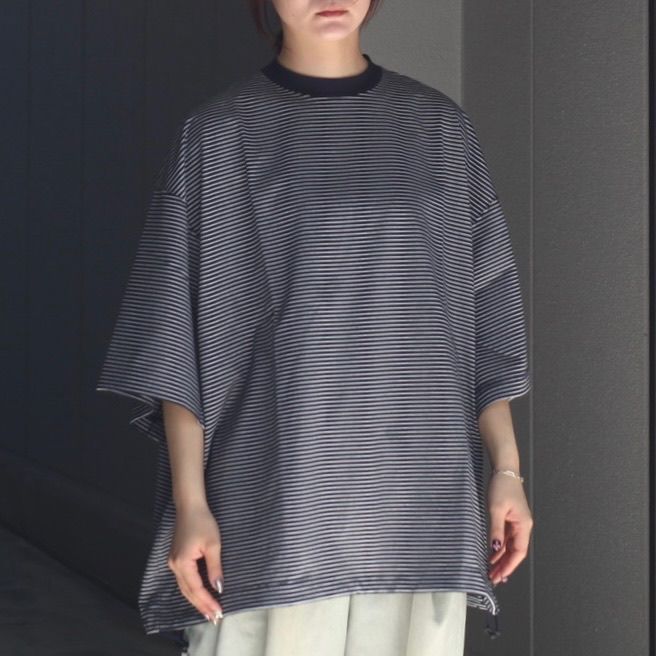 isness BALLOON BORDER SHORT SLEEVE Tシャツ Balloon Border Short Sleeve T-Shirt(L(MEN) Black×White