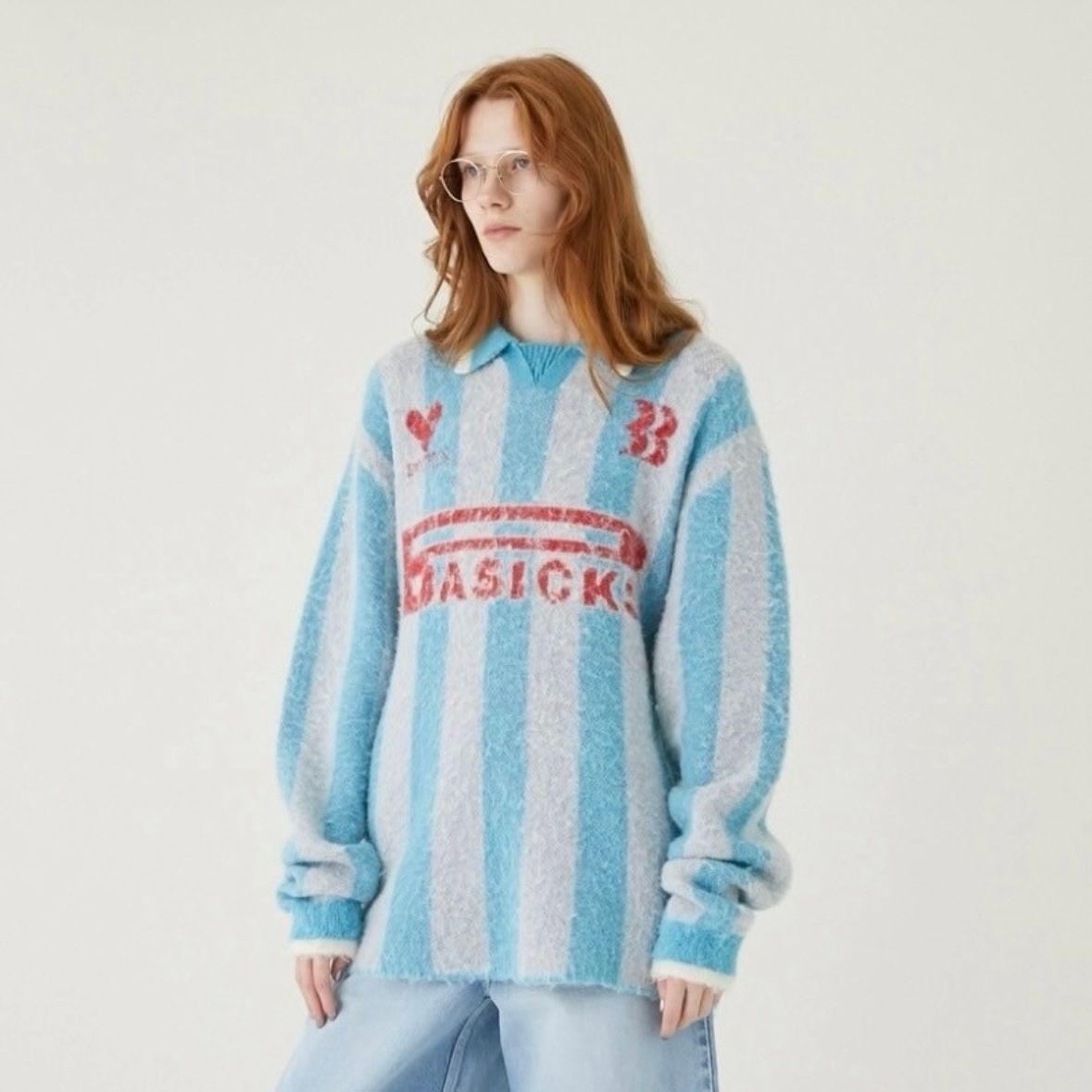【残り一点】2way Football Stripe Knit