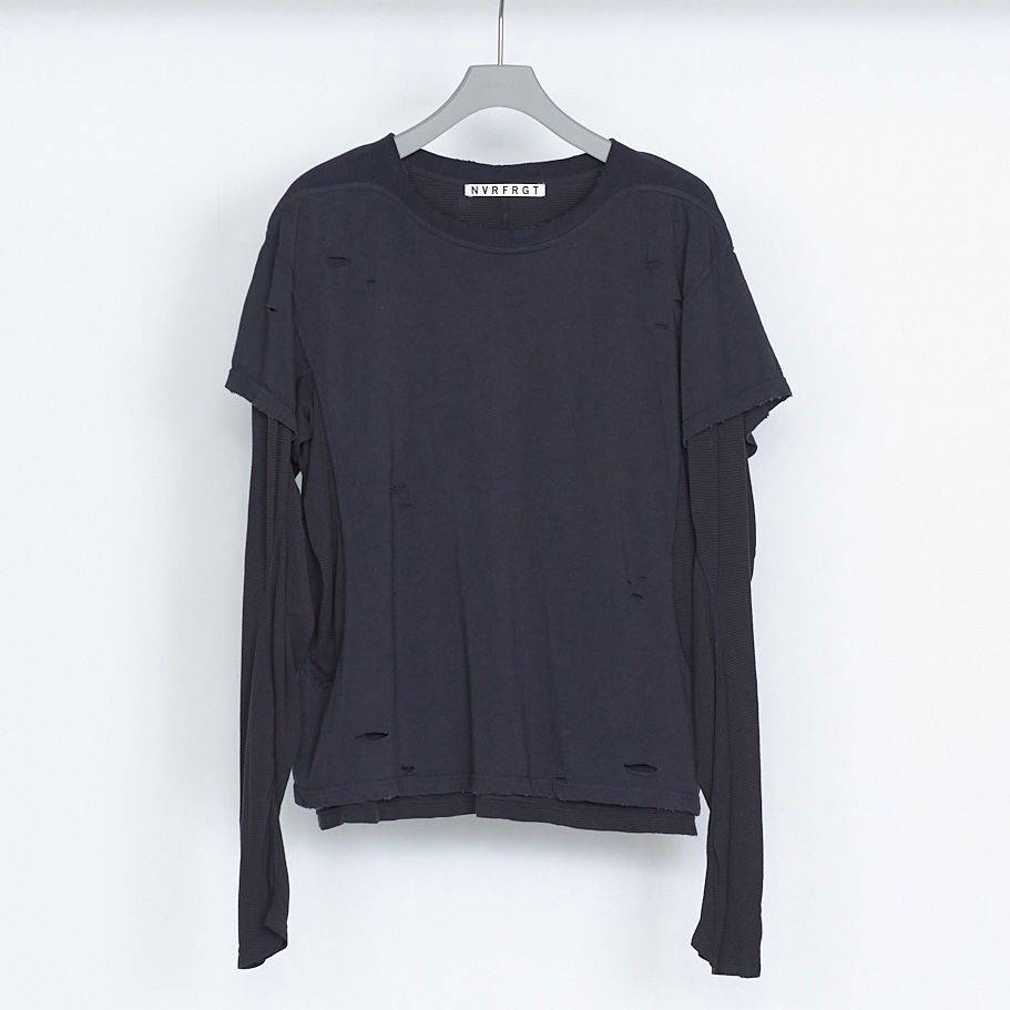 【残り一点】Distressed Panneld Half Sleeve T-Shirt