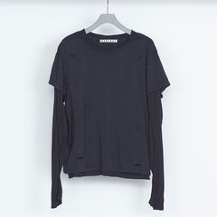 【残り一点】Distressed Panneld Half Sleeve T-Shirt