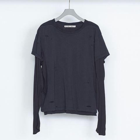 【残り一点】Distressed Panneld Half Sleeve T-Shirt