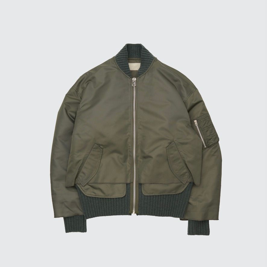 【残り一点】Connected Rib Knit Flight Jacket