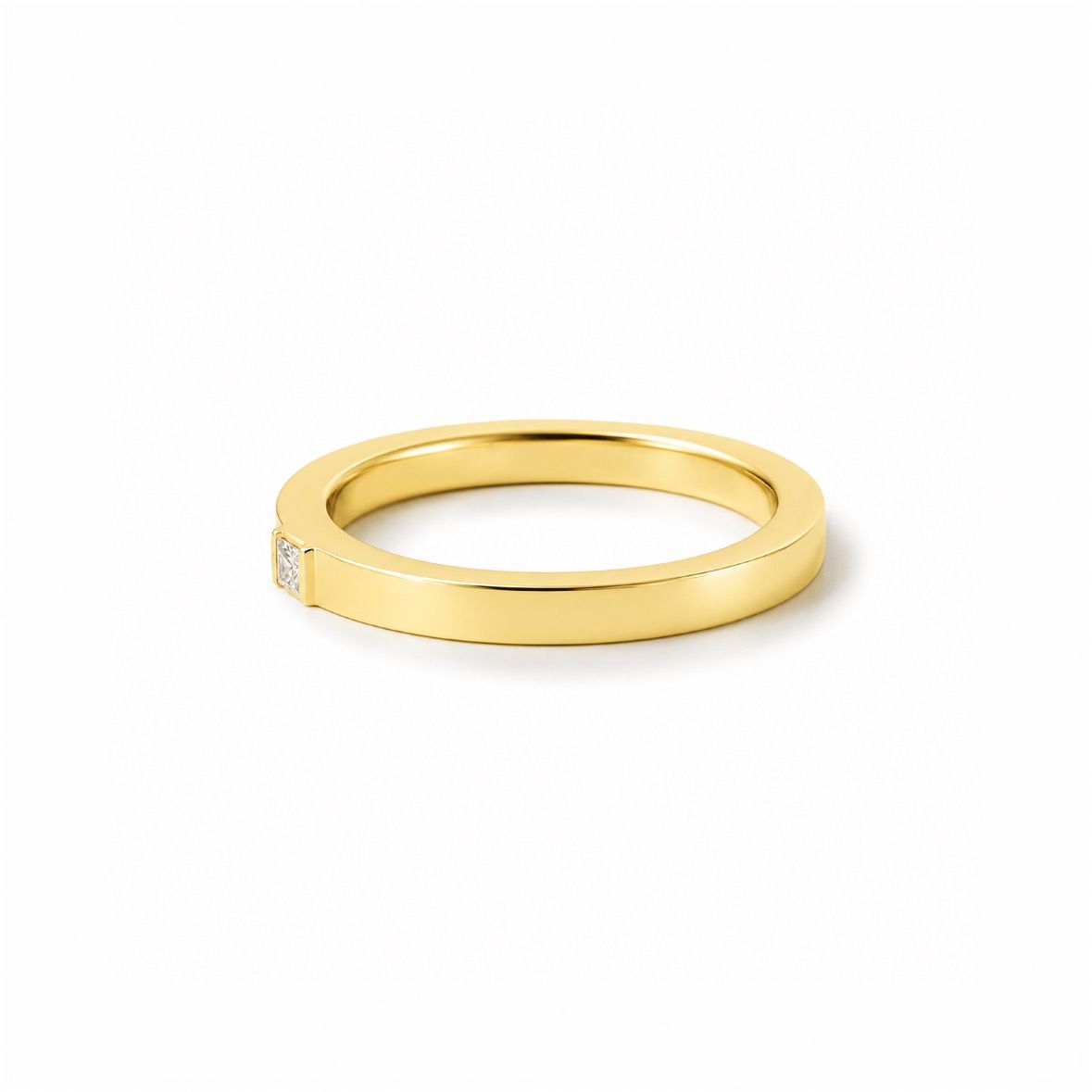 【お取り寄せ注文可能】Square Dia Ring(K18 YELLOW GOLD)