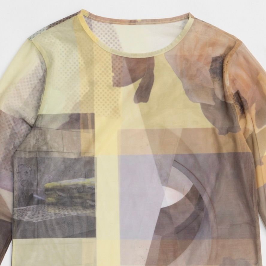 【残り一点】フォトコラージュメッシュトップス