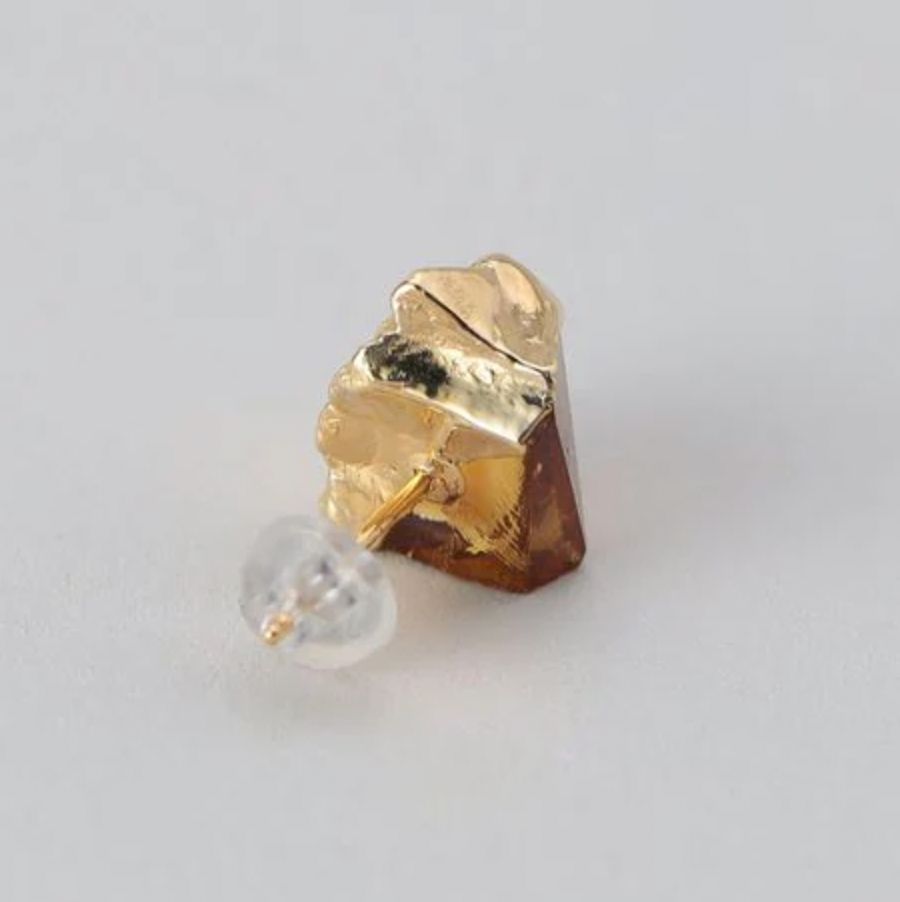 【お取り寄せ注文可能】Rough Stone Citrine Earrings(両耳用）