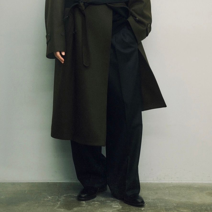パンツ 24SS LONG WIDE TROUSERS 2/90 wool ssstein - 【残り一点】Long Wide Trousers(2/90 WOOL GABARDINE