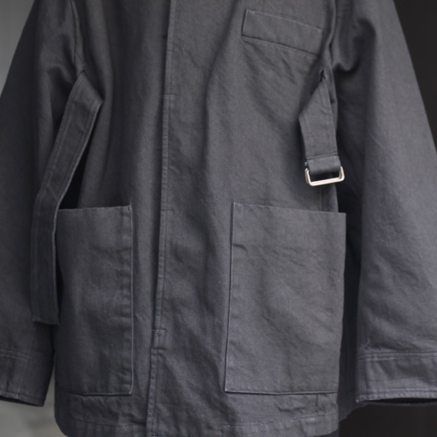 black belted denim jacket