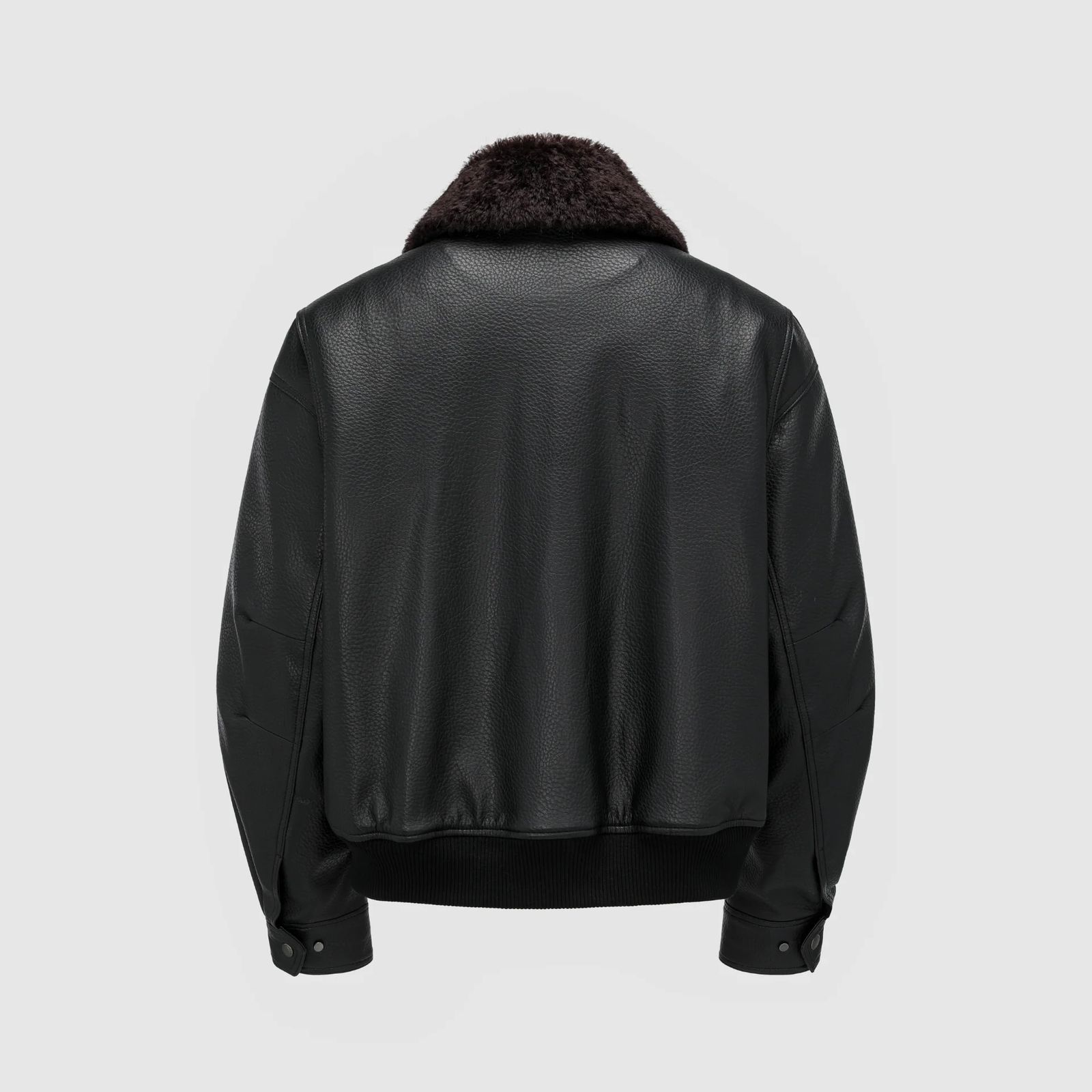 【残り一点】Oversized PU Jacket with Faux Fur Collar