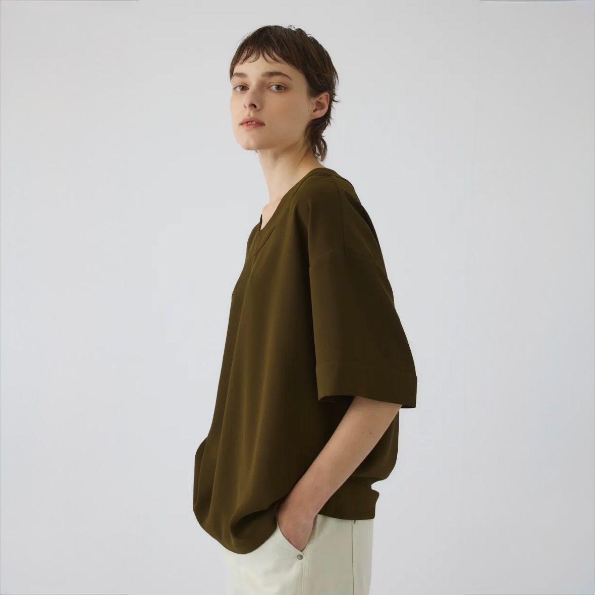 【残り一点】Georgette U-Neck Tops