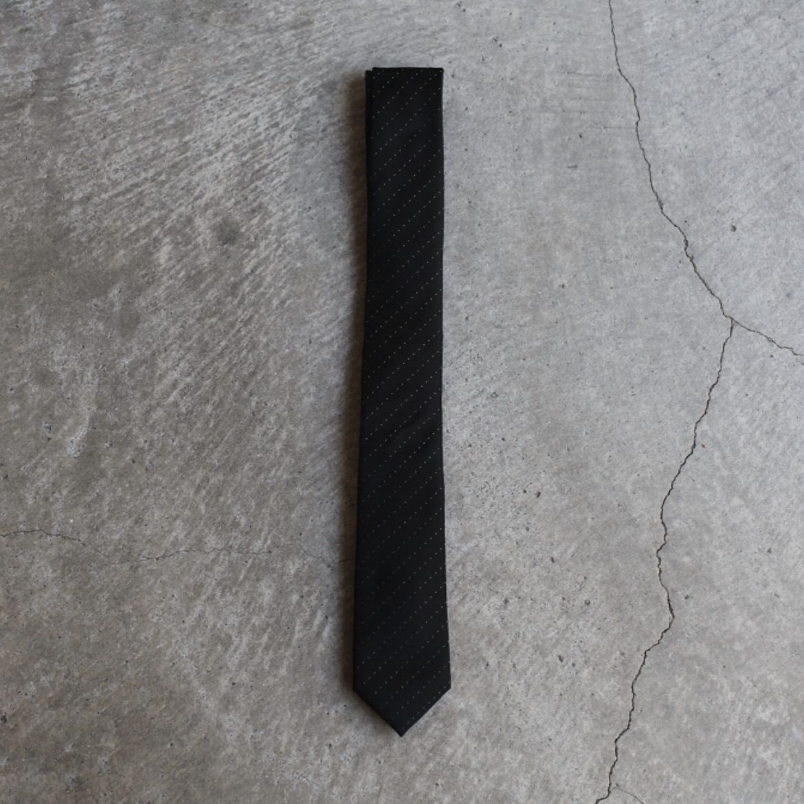 【残り一点】Striped Silk Tie(BLACK)