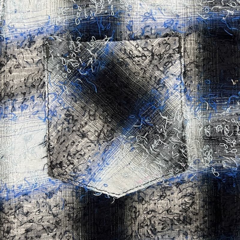 【残り一点】Shaggy Ombre Ribbon Shirt(DRUNK)