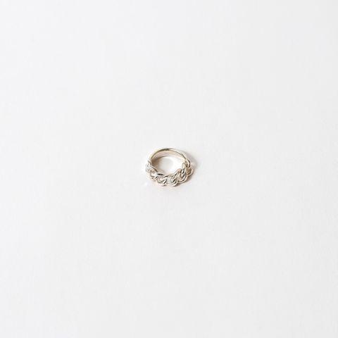 【お取り寄せ注文可能】Curb Chain ID Ring_M(WHITE)