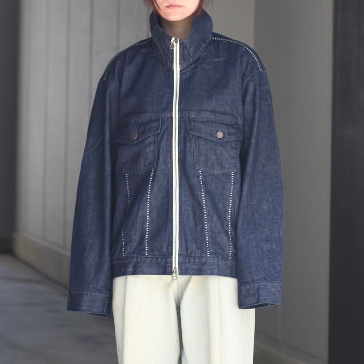 【残り一点】12.5OZデニムブルゾン(ONE WASH)