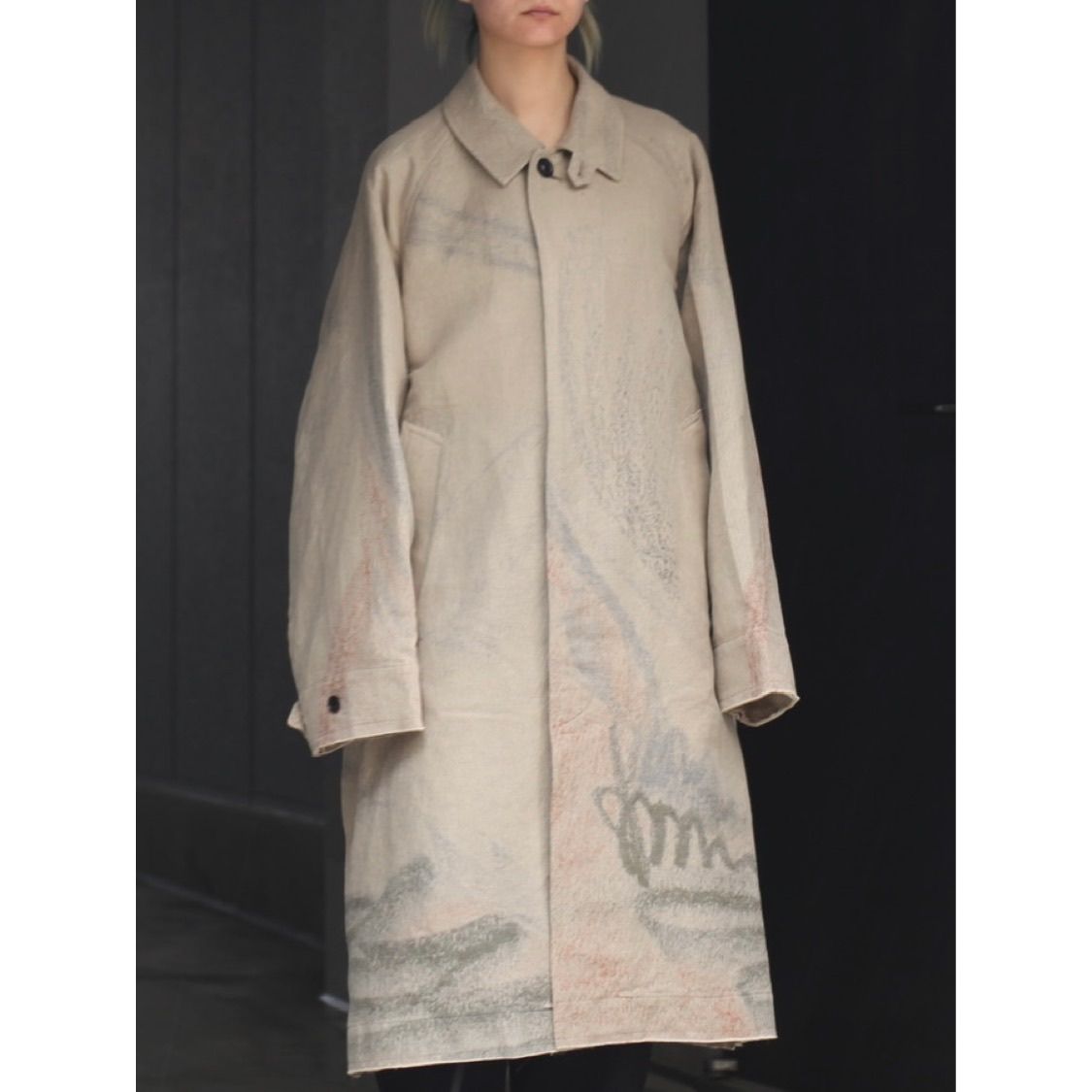 YOKE JACQUARD BAL COLLAR COAT BEIGE | YOKE ROTHKO JQ BAL COLLAR