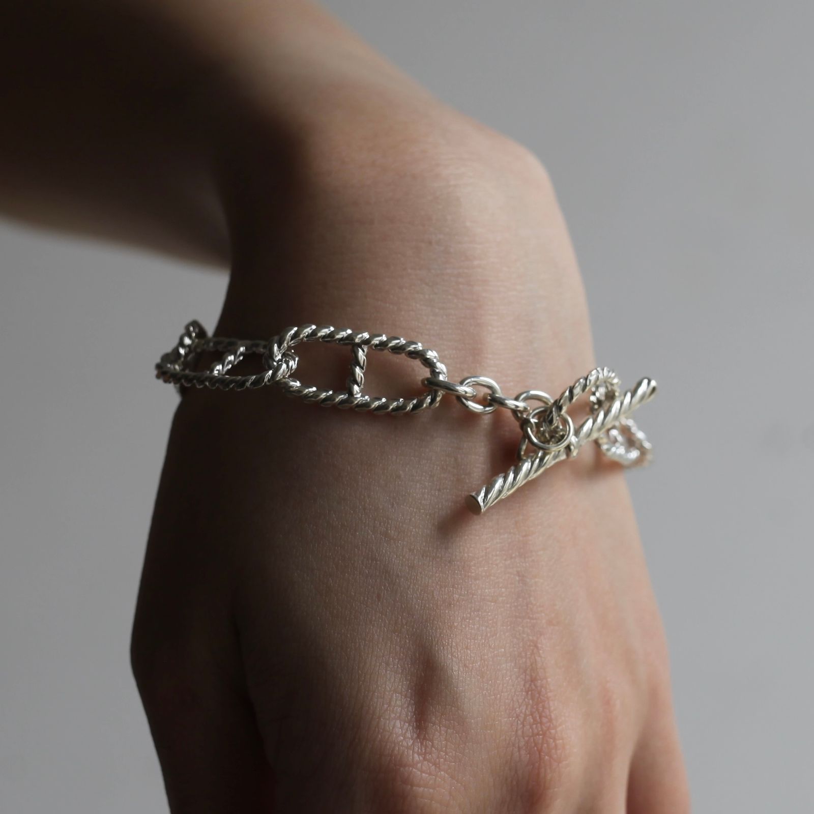 【残り一点】Twist Anchor Chain T-BAR Bracelet LARGE(11mm)