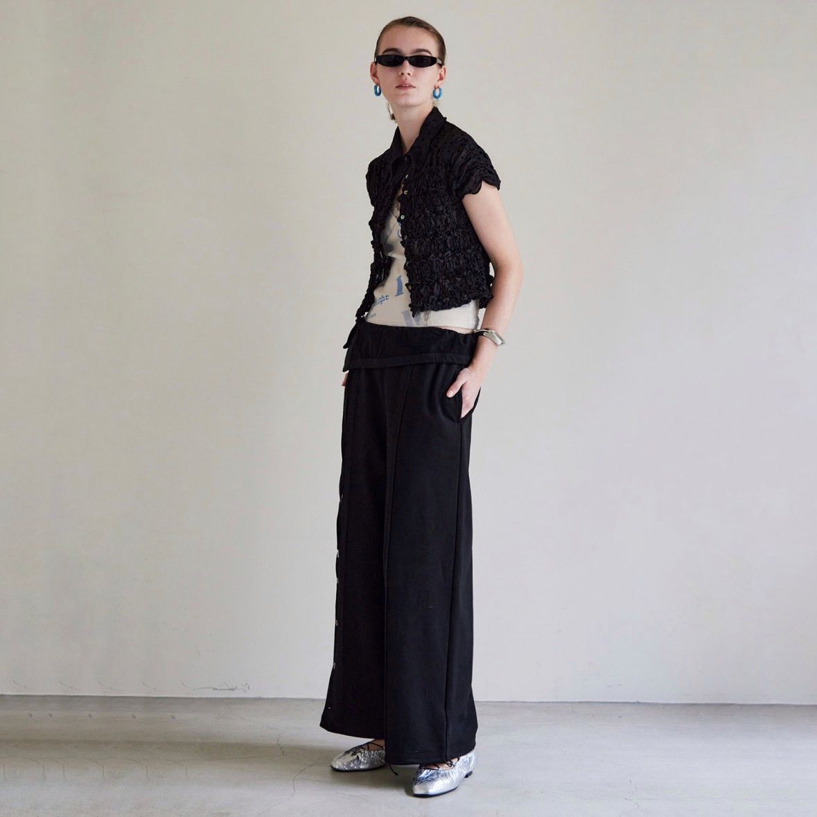 【残り一点】Button Slit Turn-Back Sweat Pants